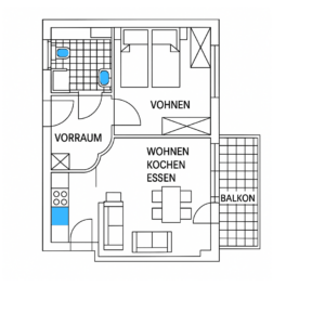Beispielwohnung Betreutes Wohnen